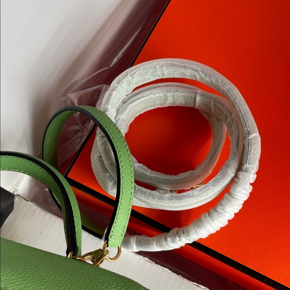 Handmade H mini K Green real Leather Handbag - Picture 5 of 5